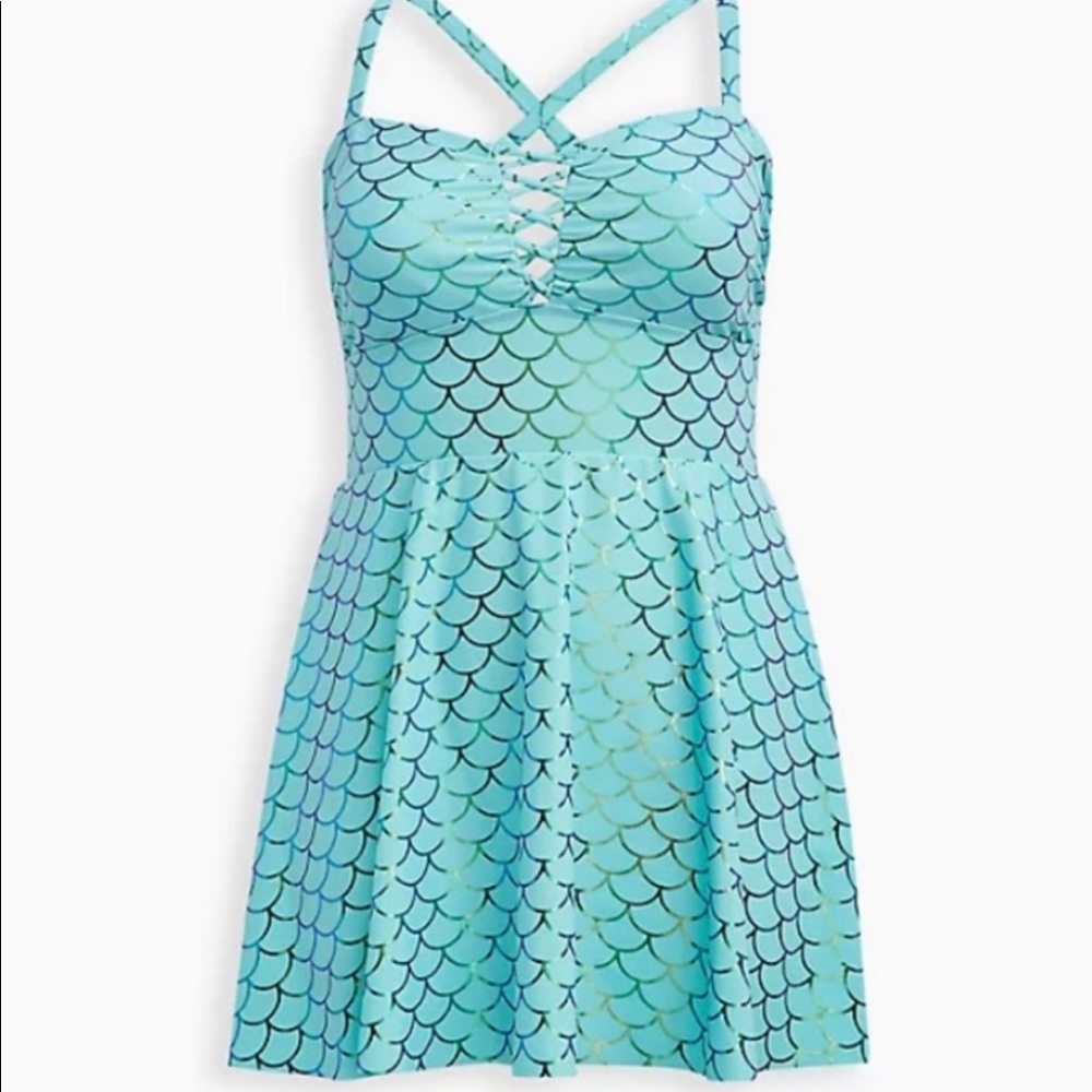 Torrid Mermaid Peplum Swim Skirt Dress
